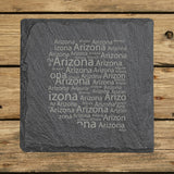 Arizona Slate Coaster Set – Engraved Natural Stone (Set of 4)