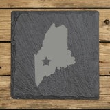 Maine Slate Coaster Set – Engraved Natural Stone (Set of 4)