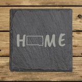South Dakota Slate Coaster Set – Engraved Natural Stone (Set of 4)