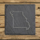 Missouri Slate Coaster Set – Engraved Natural Stone (Set of 4)