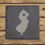 New Jersey Slate Coaster Set – Engraved Natural Stone (Set of 4)