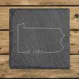 Pennsylvania Slate Coaster Set – Engraved Natural Stone (Set of 4)