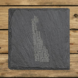 Delaware Slate Coaster Set – Engraved Natural Stone (Set of 4)