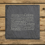 Colorado Slate Coaster Set – Engraved Natural Stone (Set of 4)