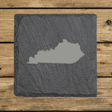 Kentucky Slate Coaster Set – Engraved Natural Stone (Set of 4)