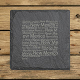 New Mexico Slate Coaster Set – Engraved Natural Stone (Set of 4)