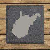 West Virginia Slate Coaster Set – Engraved Natural Stone (Set of 4)
