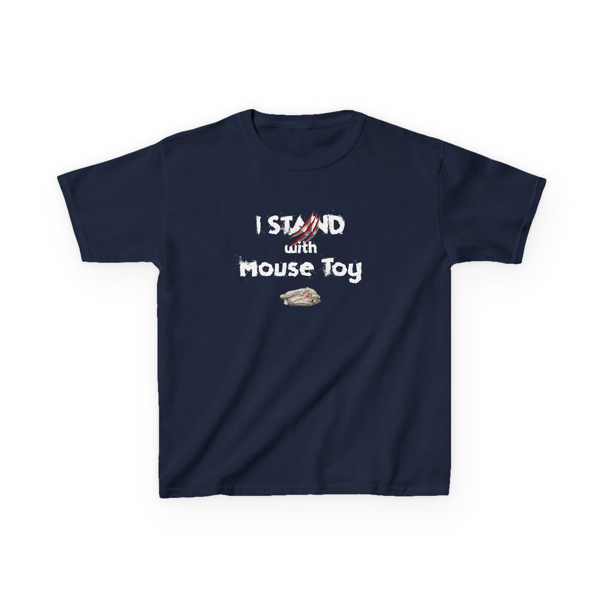 Kids Tee - Funny Flounder's Mouse Toy Shirt with 'I Stand with Mouse Toy' Text