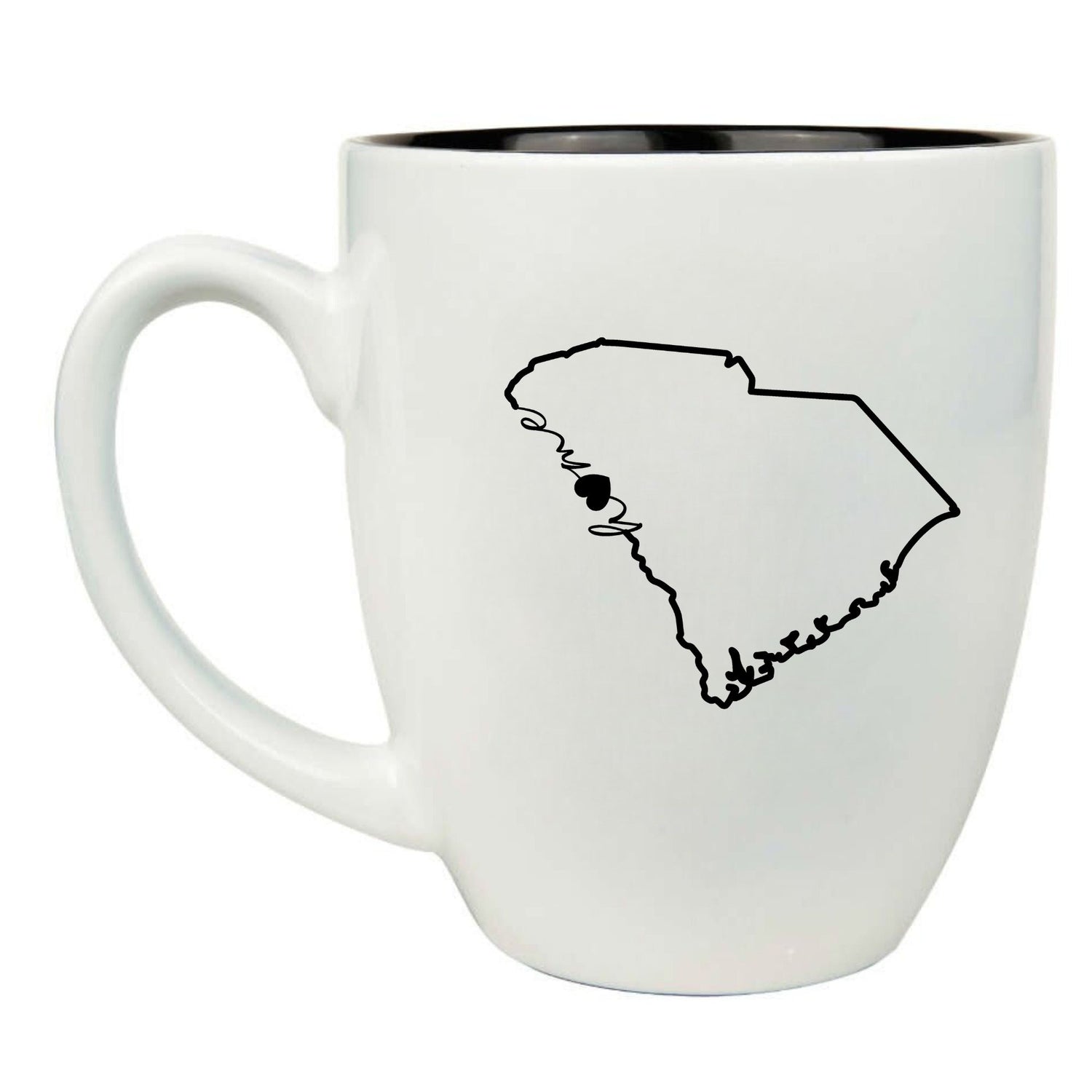 South Carolina 16 oz. White Ceramic Bistro Coffee Mug - South Carolina 1