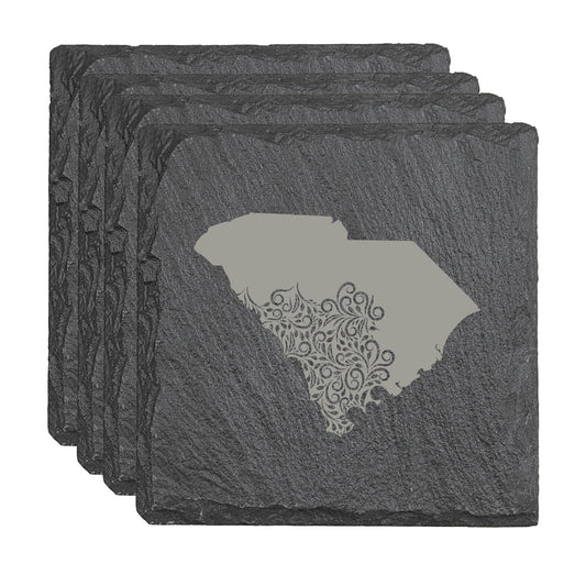 South Carolina Slate Coasters - Set of 4 - 17 design options