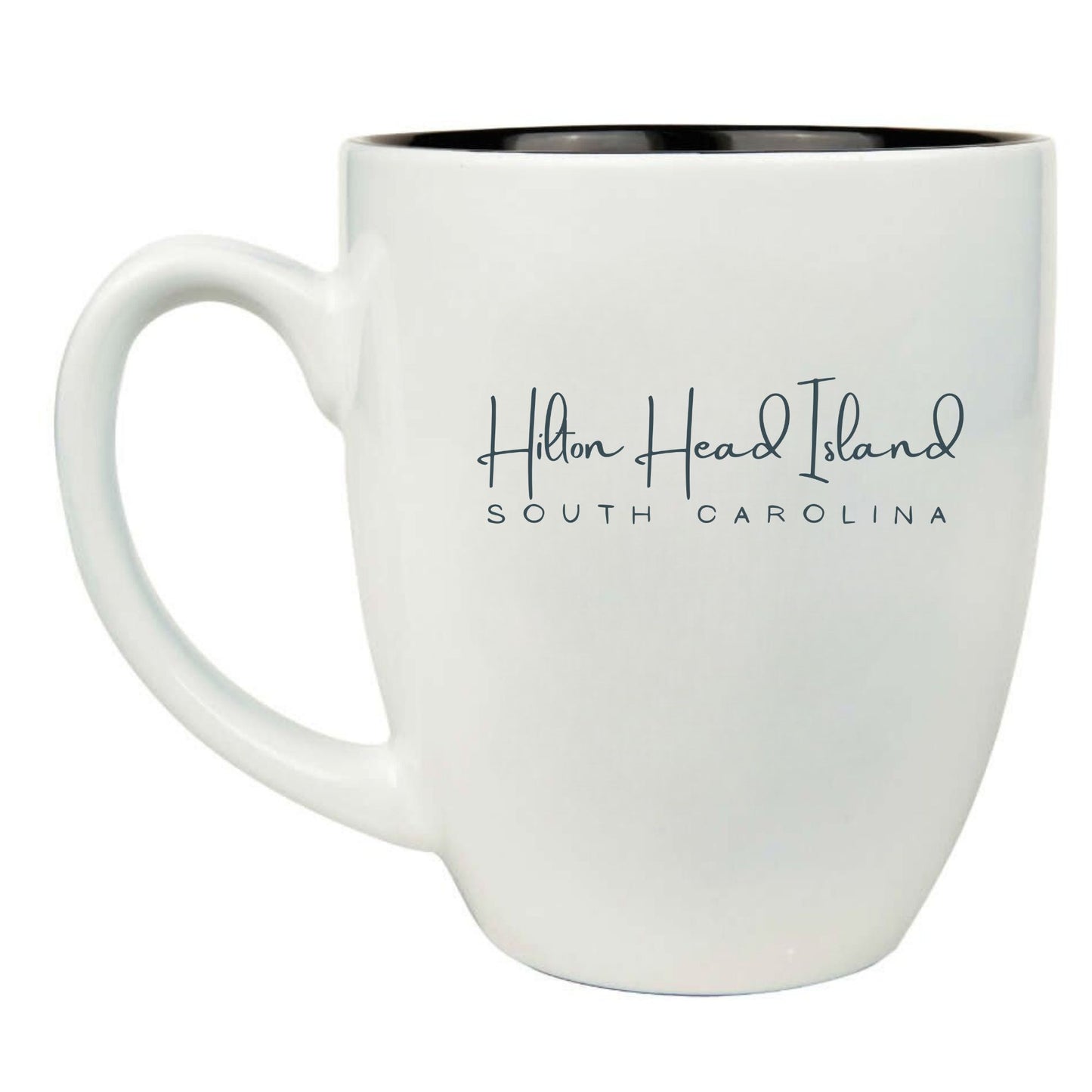 16 oz. White Ceramic Bistro Coffee Mug - Hilton Head Island, SC