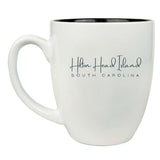 16 oz. White Ceramic Bistro Coffee Mug - Hilton Head Island, SC