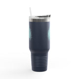 40oz Insulated Travel Mug — "Fish at Heart" Flounder the Purrmaid Hand-Drawn Travel Tumbler