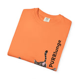 Purr-lunge Unisex T-shirt with Flounder the Purrmaid Design