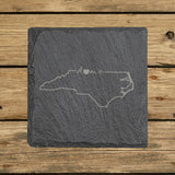 North Carolina Slate Coaster Set – Engraved Natural Stone (Set of 4)
