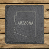 Arizona Slate Coaster Set – Engraved Natural Stone (Set of 4)