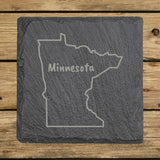 Minnesota Slate Coaster Set – Engraved Natural Stone (Set of 4)