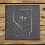 Nevada Slate Coaster Set – Engraved Natural Stone (Set of 4)