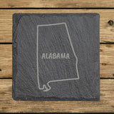 Alabama Slate Coaster Set – Engraved Natural Stone (Set of 4)