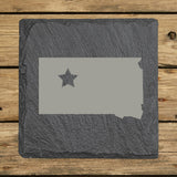 South Dakota Slate Coaster Set – Engraved Natural Stone (Set of 4)