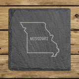Missouri Slate Coaster Set – Engraved Natural Stone (Set of 4)