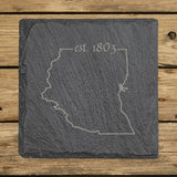 Ohio Slate Coaster Set – Engraved Natural Stone (Set of 4)
