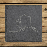 Alaska Slate Coaster Set – Engraved Natural Stone (Set of 4)