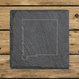 New Mexico Slate Coaster Set – Engraved Natural Stone (Set of 4)