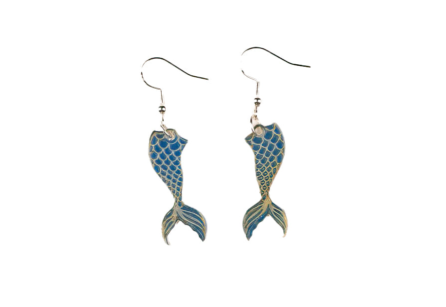 Mermaid Tail Ocean Earrings