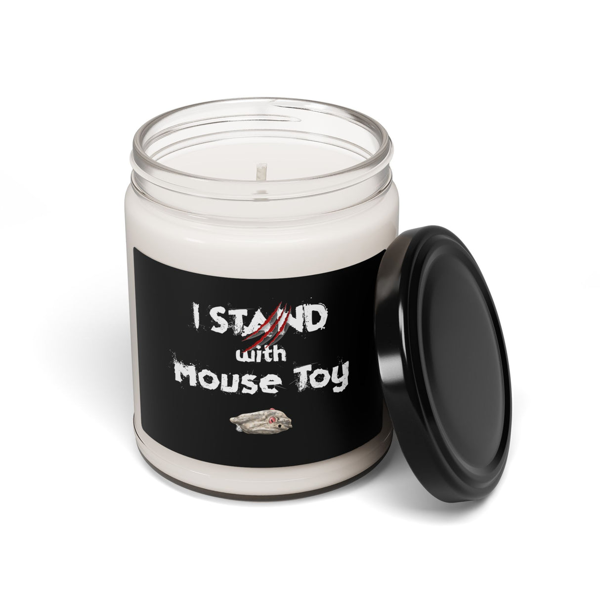 Soy Candle - I Stand with Mouse Toy Design by Nina, 9oz