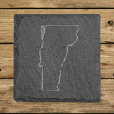 Vermont Slate Coaster Set – Engraved Natural Stone (Set of 4)