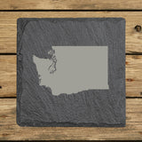 Washington Slate Coaster Set – Engraved Natural Stone (Set of 4)