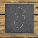 New Jersey Slate Coaster Set – Engraved Natural Stone (Set of 4)