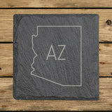 Arizona Slate Coaster Set – Engraved Natural Stone (Set of 4)