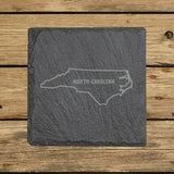 North Carolina Slate Coaster Set – Engraved Natural Stone (Set of 4)