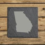 Georgia Slate Coaster Set – Engraved Natural Stone (Set of 4)