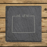 Colorado Slate Coaster Set – Engraved Natural Stone (Set of 4)
