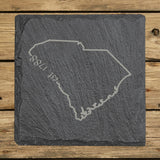 South Carolina Slate Coaster Set – Engraved Natural Stone (Set of 4)