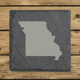 Missouri Slate Coaster Set – Engraved Natural Stone (Set of 4)