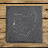 Ohio Slate Coaster Set – Engraved Natural Stone (Set of 4)