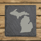 Michigan Slate Coaster Set – Engraved Natural Stone (Set of 4)