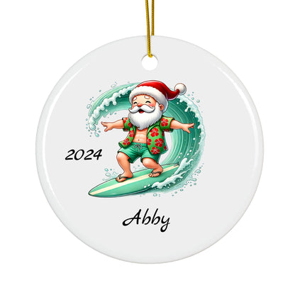 Personalized Coastal Christmas Ornament – Custom Ceramic Holiday Decor