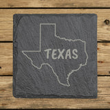 Texas Slate Coaster Set – Engraved Natural Stone (Set of 4)