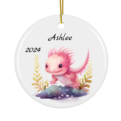 Personalized Axolotl Christmas Ornaments - Durable Ceramic Decoration