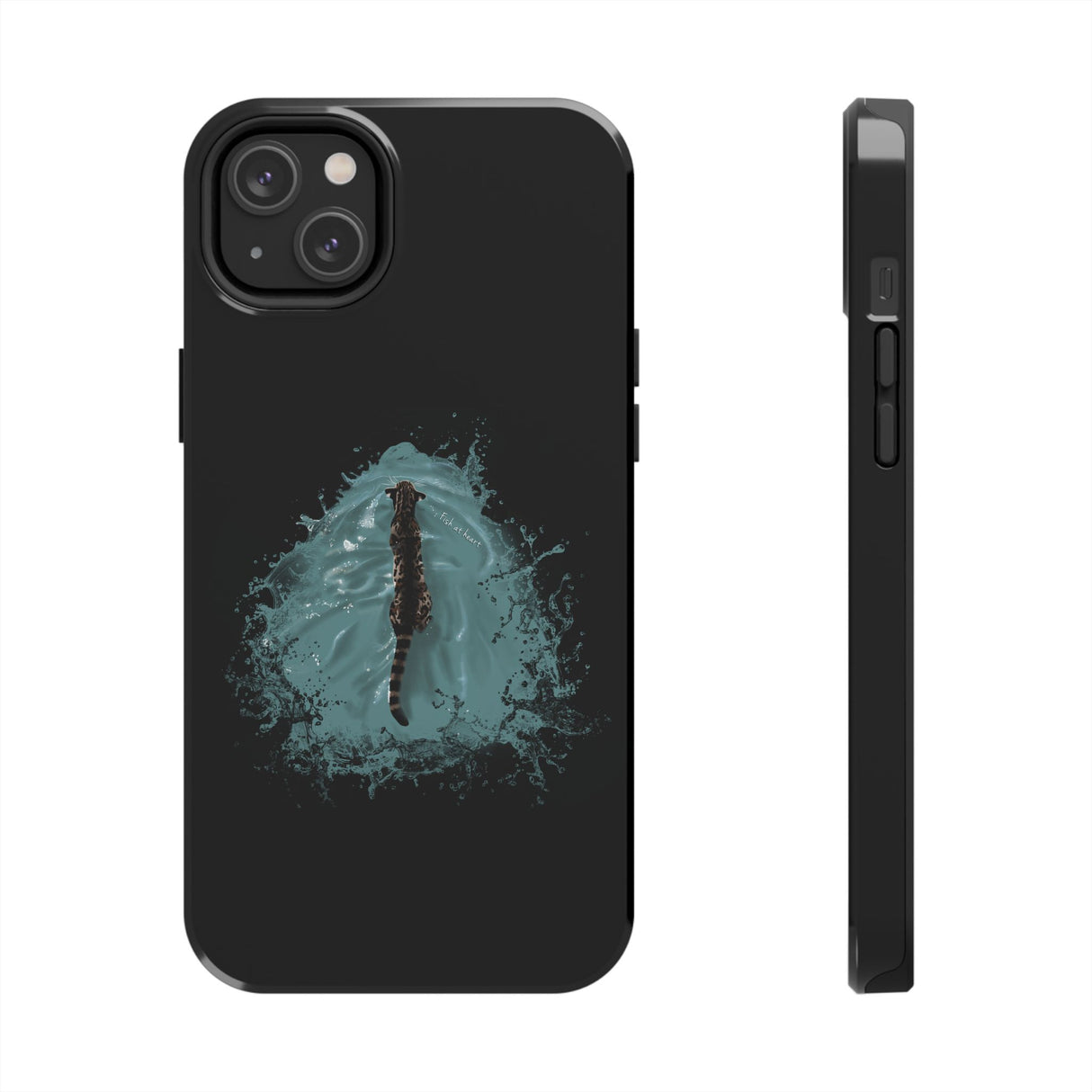 Fish at Heart Flounder Purrmaid Phone Case — Hand-Drawn Nautical Cat Design