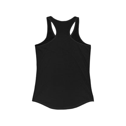 Tank Top - Woman's Ideal Racerback Tank with Flounder the Purrmaid Line Drawing Design