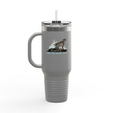 40oz Insulated Travel Mug — 'I Want to Be Where the People Aren't' Purrmaid Design