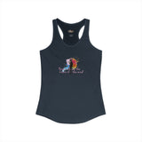 Women's Racerback Tank — "Paint With All the Colors of the Wind" Flounder the Purrcasso Art Tank
