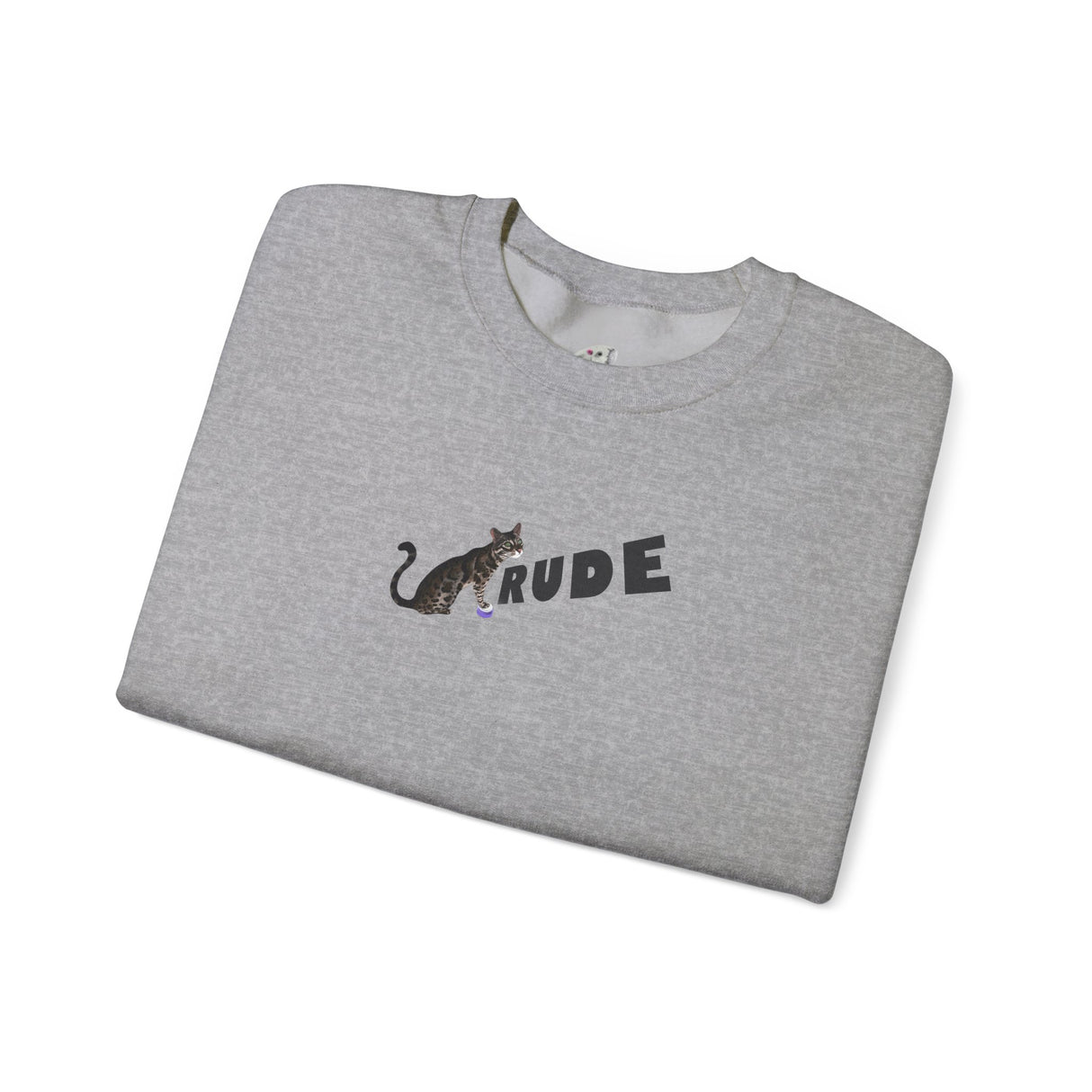 Flounder 'RUDE' Button Sweatshirt — Hand-Drawn Flounder Design