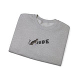 Flounder 'RUDE' Button Sweatshirt — Hand-Drawn Flounder Design